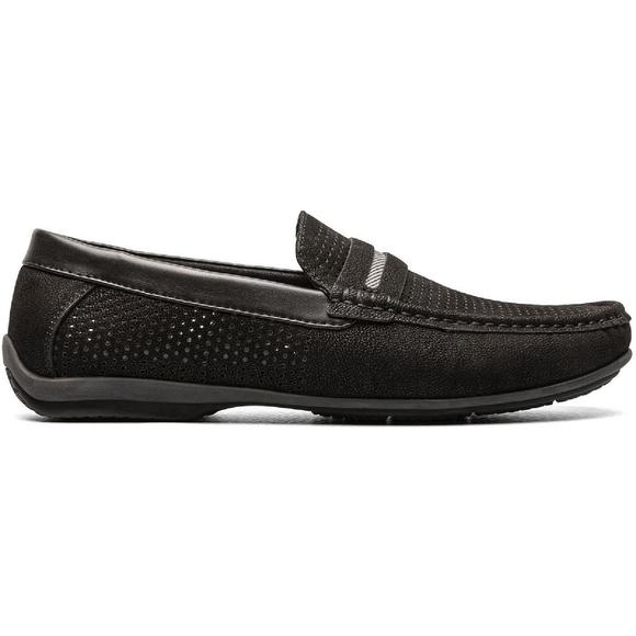 Stacy Adams Mens Corby Black Casual Comfy Flat Moccasins Shoes NWT - Picture 2 of 3